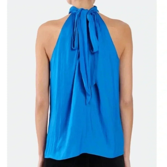 Ramy Brook Women's Sia Pleated Sleeveless High Neck Tank top - Picture 3 of 6